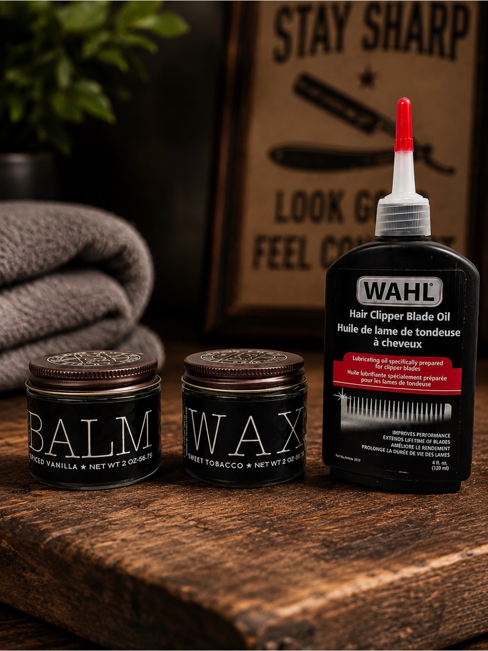 Eighteen 21 Beard Grooming Bundle | Balm, Wax & Wahl Clipper Oil